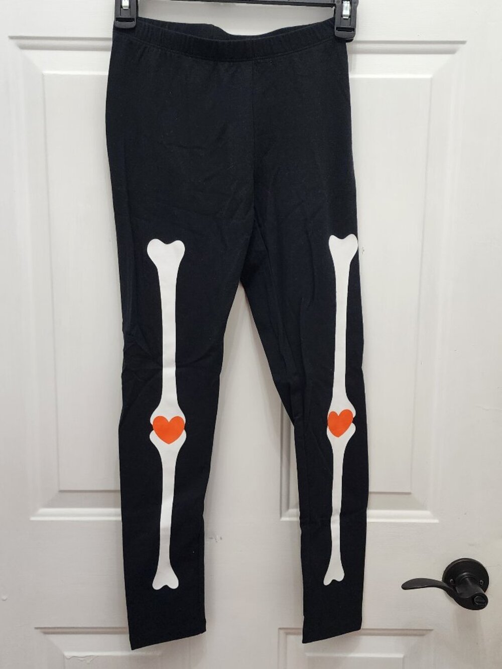 NWT Cat & Jack Girls' Skeleton Leggings with Bones & Hearts Size L (10/12)